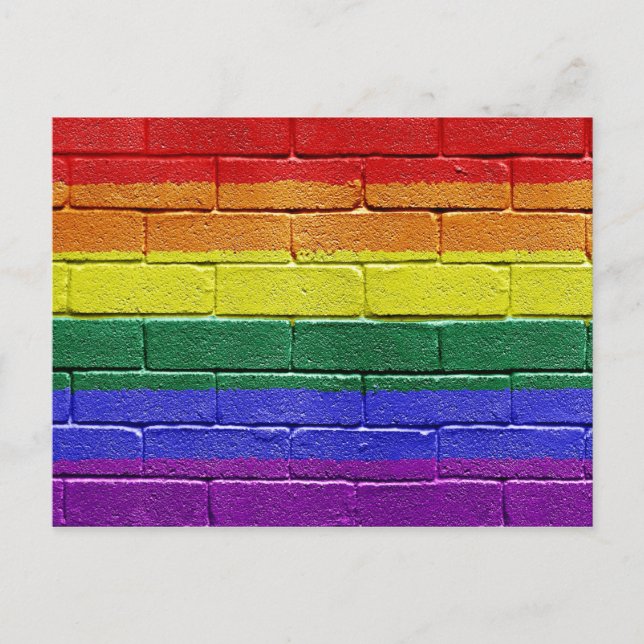 Regenbogenflagge Postkarte (Vorderseite)