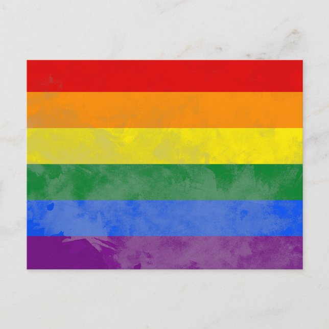 Regenbogenflagge Postkarte (Vorderseite)