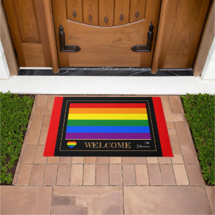 Regenbogenflagge & Pride House Matts / LGBT Doorma Fußmatte