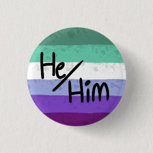 Regenbogenflagge Pronomen Pin er/ihn Button