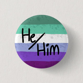 Regenbogenflagge Pronomen Pin er/ihn Button