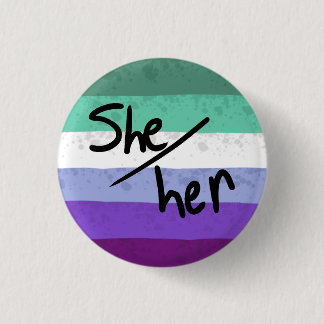 Regenbogenflagge Pronomen Pin sie/ihr Button