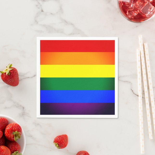 Regenbogenflagge & Regenbogen / LGBT-Gemeinschaft Serviette (Beispiel)