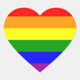 Regenbogenflagge / Schwulen- und Lesbenparade-Flag Herz-Aufkleber