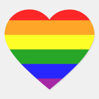 Regenbogenflagge / Schwulen- und Lesbenparade-Flag Herz-Aufkleber