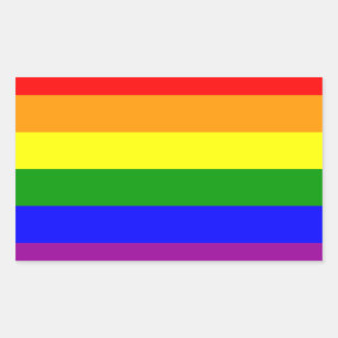 Regenbogenflagge / Schwulen- und Lesbenparade-Flag Rechteckiger Aufkleber
