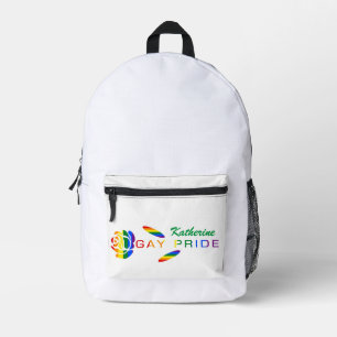Regenbogenflagge Schwulenstolz-Rose personalisiert Bedruckter Rucksack