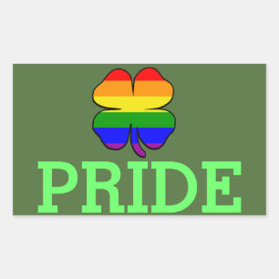 Regenbogenflagge Shamrock Gay Pride Rechteckiger Aufkleber