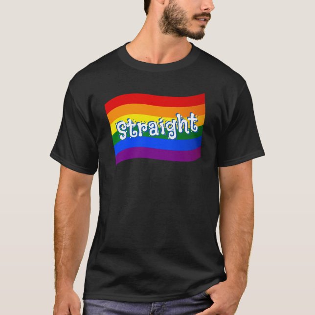 Regenbogenflagge Straight PFLAG Gay ally LGBT LGBT T-Shirt (Vorderseite)