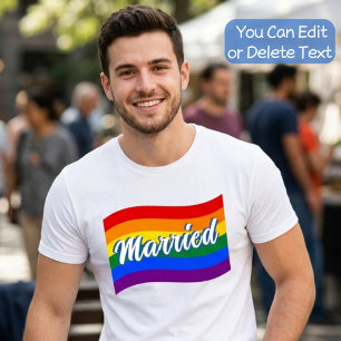 Regenbogenflagge Verheiratete Schwule Ehe Gay Prid T-Shirt