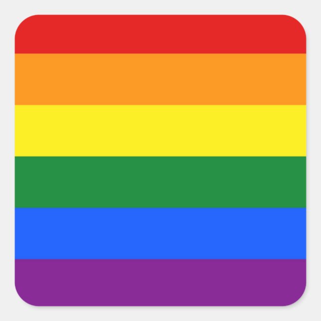 Regenbogenflaggen-Aufkleber Quadratischer Aufkleber (Vorderseite)