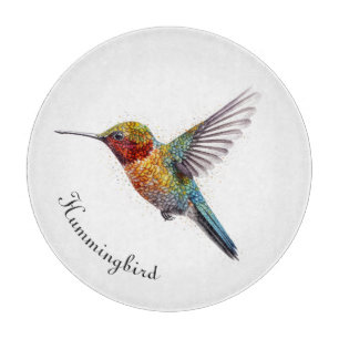 Regenbogenflügel: Lebendige Kolibri-Kunst, individ Schneidebrett