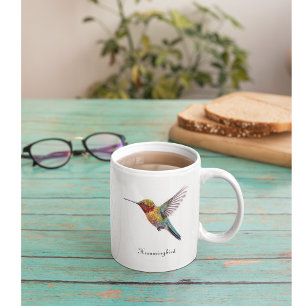Regenbogenflügel: Lebendige Kolibri-Kunst, individ Zweifarbige Tasse
