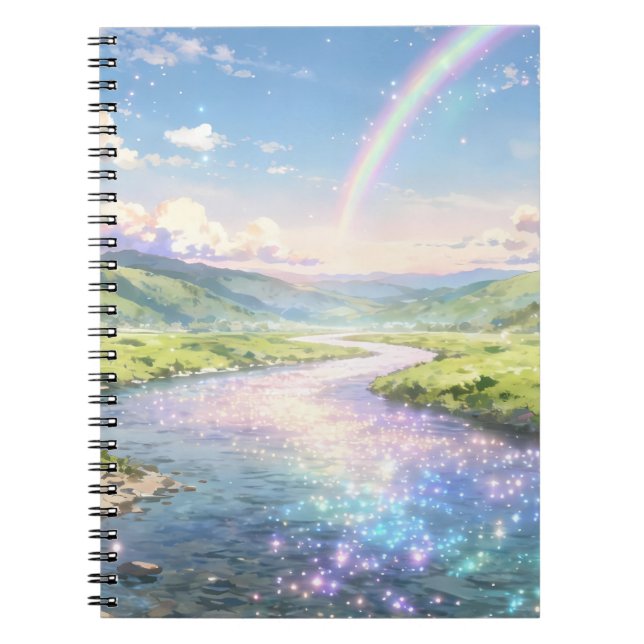 Regenbogenfluss Notizbuch Notizblock (Vorderseite)