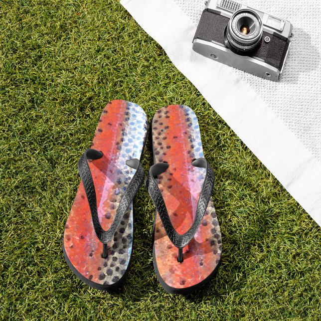 Regenbogenforelle Abstraktes Muster Flip Flops (Von Creator hochgeladen)