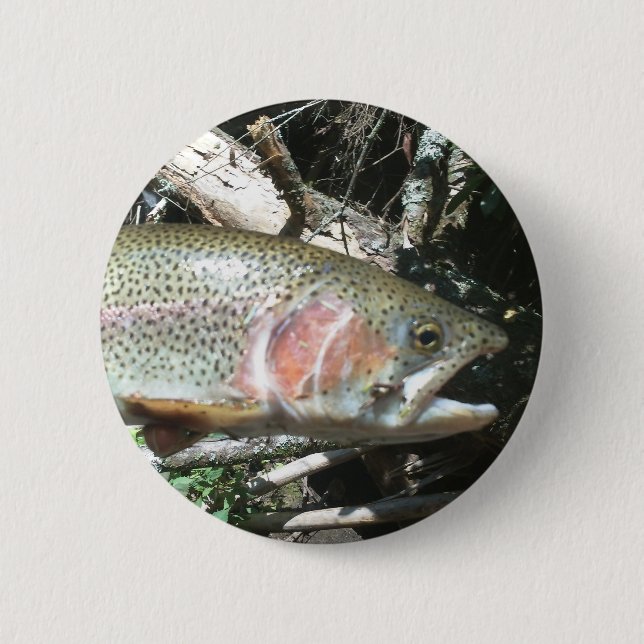 Regenbogenforelle Button (Vorderseite)
