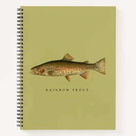 Regenbogenforelle Dunkel Khaki Spiralblock Notizbuch