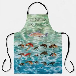 Regenbogenforelle Fisch & Vintage Forellenfliegen Schürze