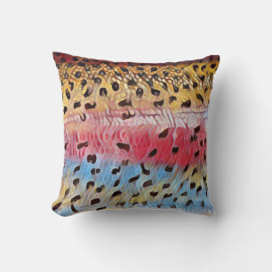 Regenbogenforelle Fischen 16 x 16 Kissen