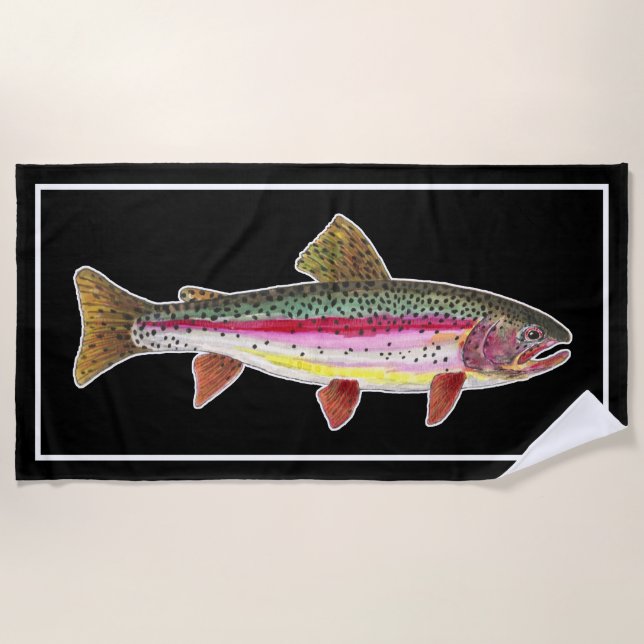  Regenbogenforelle Fischen Ichthyologie Cool Somme Strandtuch (Vorderseite)