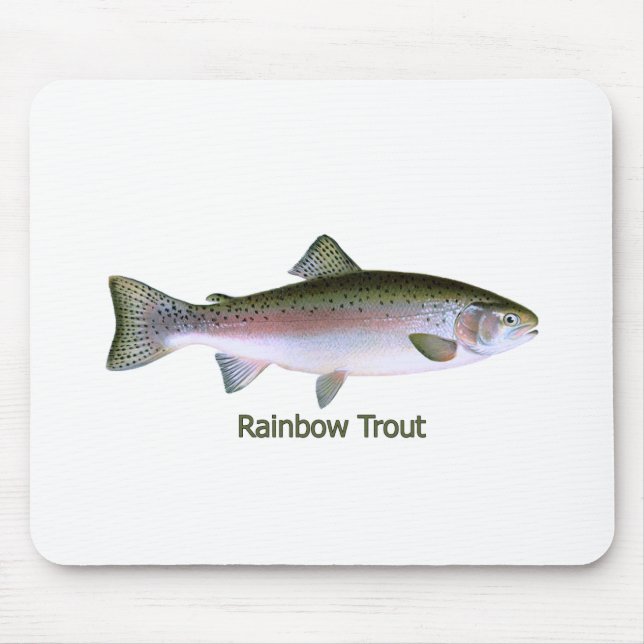 Regenbogenforelle-Fischen-Logo Mousepad (Vorne)