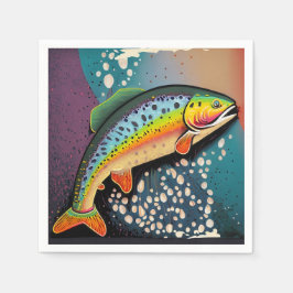 Regenbogenforelle Fischen Papier Napkins Serviette