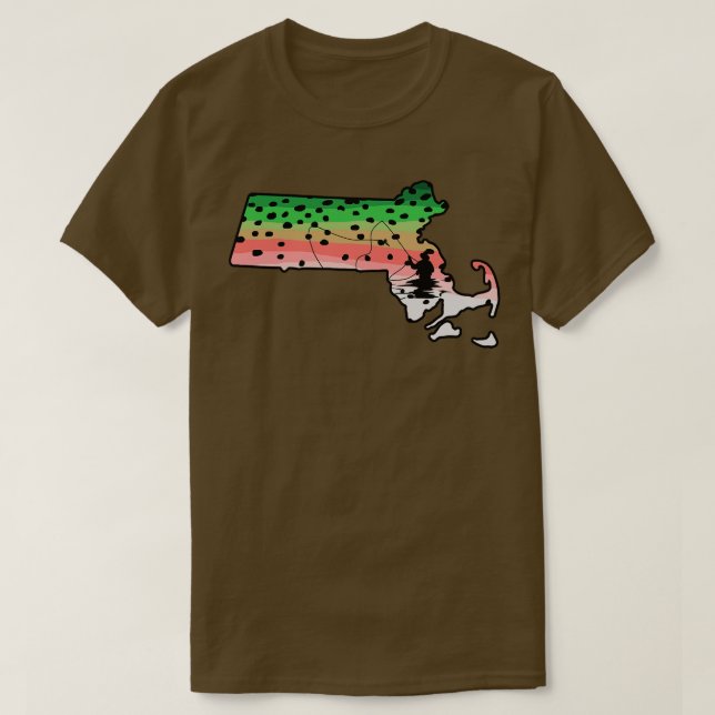 Regenbogenforelle Fischfang Massachusetts Fischen  T-Shirt (Design vorne)