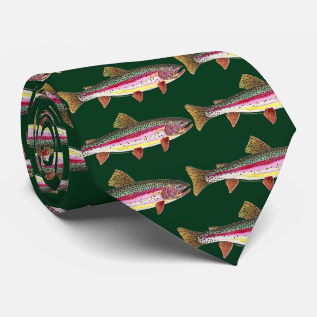 Regenbogenforelle Fischmalerei für Fischer-Angler Krawatte (Gerollt)