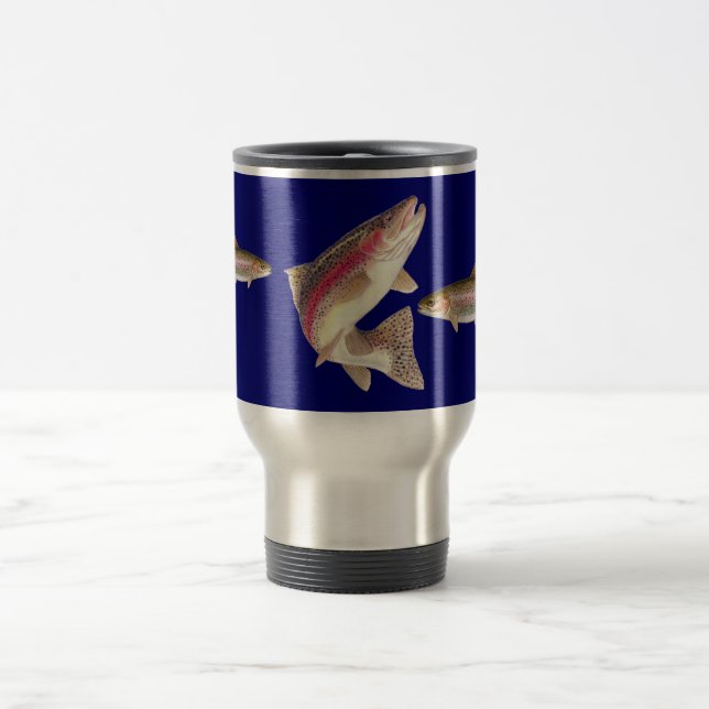 Regenbogenforelle Fisherman-Tasse Reisebecher (Mittel)