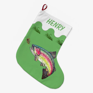 Regenbogenforelle-Fliegen-Fischen Großer Weihnachtsstrumpf