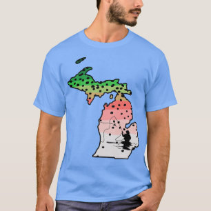 Regenbogenforelle Fliegenfischen Michigan State Ka T-Shirt