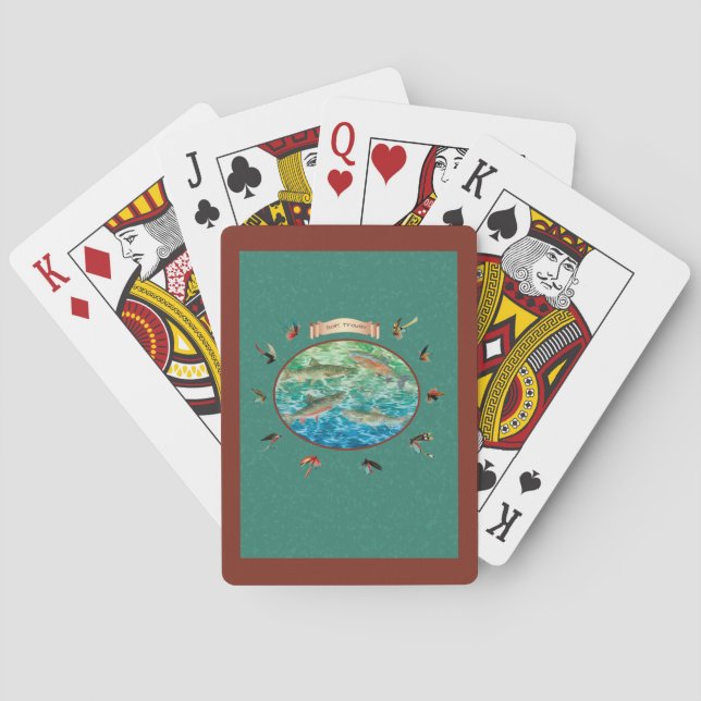 Regenbogenforelle & Fliegenköder Spielkarten (Rückseite)
