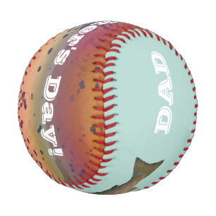 Regenbogenforelle Frohen Vatertag Angelschnur Papa Baseball