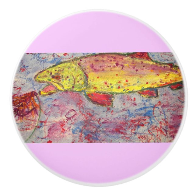 Regenbogenforelle Keramikknauf (Vorderseite)