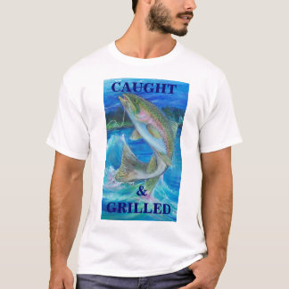Regenbogenforelle-Malerei, gefangen u.   GEGRILLT T-Shirt