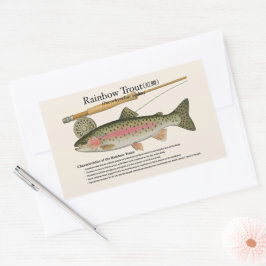 Regenbogenforelle (Oncorhynchus mykiss) – Englisch Rechteckiger Aufkleber