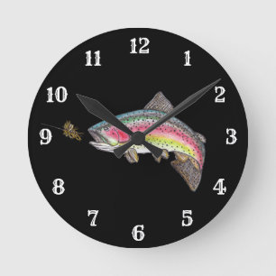Regenbogenforelle Runde Wanduhr