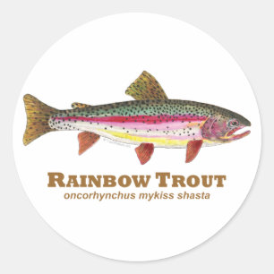 Regenbogenforelle Runder Aufkleber