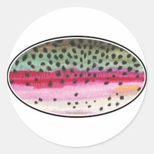 Regenbogenforelle Runder Aufkleber