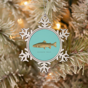 Regenbogenforelle Schneeflocke Gerahmtes Ornament