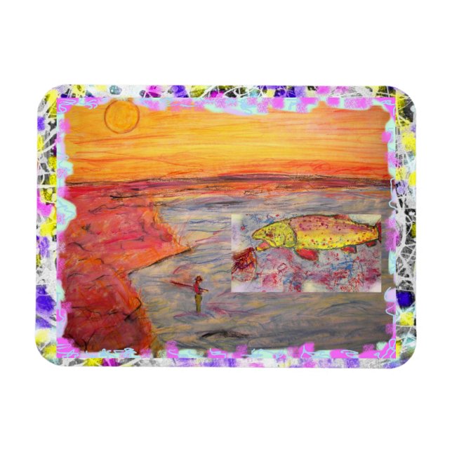 Regenbogenforelle-Tropfen Magnet (Horizontal)