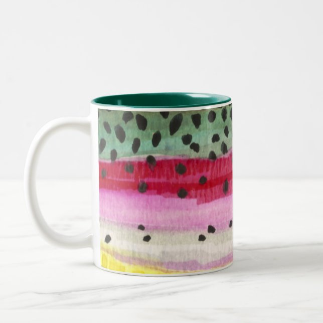 Regenbogenforelle Zweifarbige Tasse (Links)