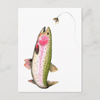 Regenbogenforellen-Fly-Fishing-Postkarte Postkarte