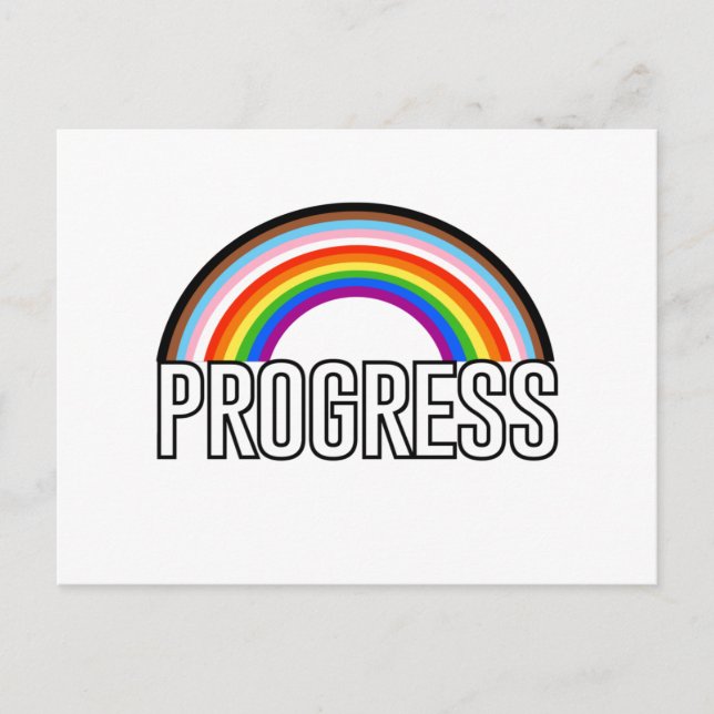 Regenbogenfortschrittsbogen Postkarte (Vorderseite)