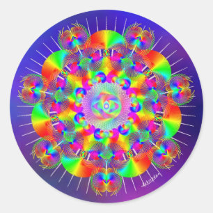 Regenbogenfrequenz Runder Aufkleber