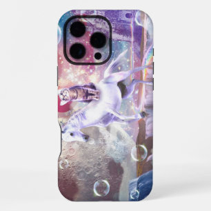 Regenbogengalaxie-Katze reitet auf einem Einhorn i iPhone 16 Pro Max Hülle