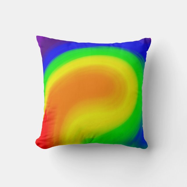Regenbogengeode Zeitgenössische Kunst Kissen (Vorderseite)