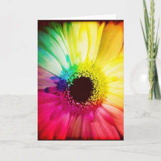 Regenbogengerbera-Gänseblümchen-Raum-Gruß-Karte Karte