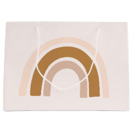 Regenbogengeschenk-Tasche in rosa Neutralen zum Ge Große Geschenktüte