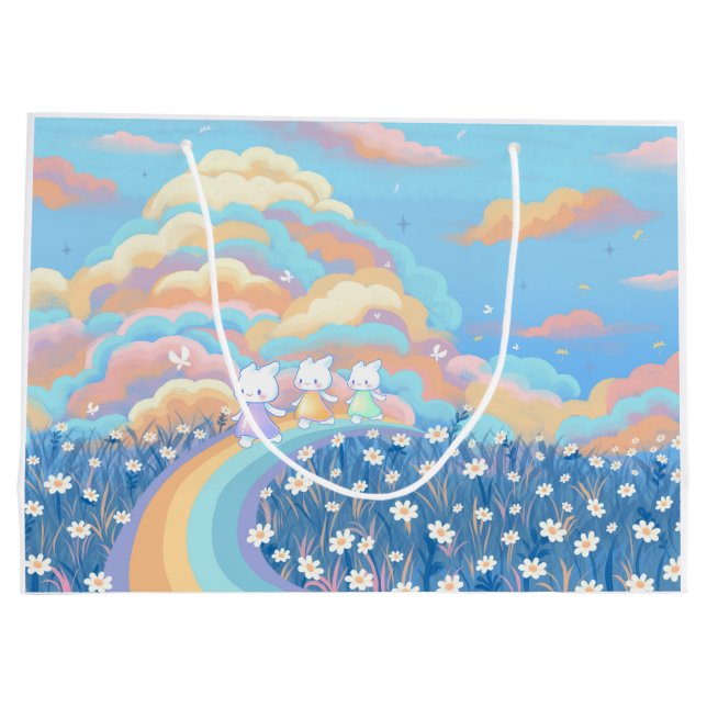 Regenbogengeschenktaschen Große Geschenktüte (Rückseite)